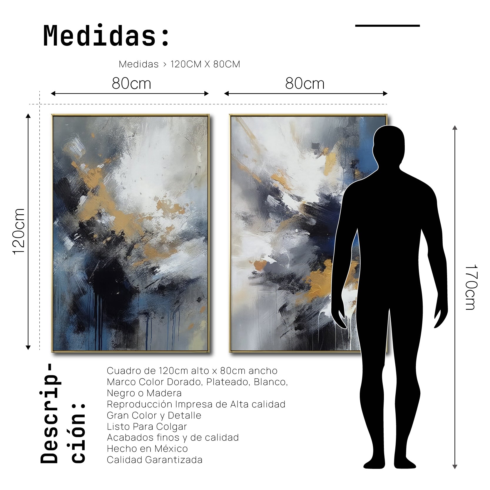 Set de 2 Cuadros Decorativos Abstract Colors 3 - 310 - Para Sala