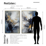 Cargar imagen en el visor de la galería, Set de 2 Cuadros Decorativos Abstract Colors 3 - 310 - Para Sala

