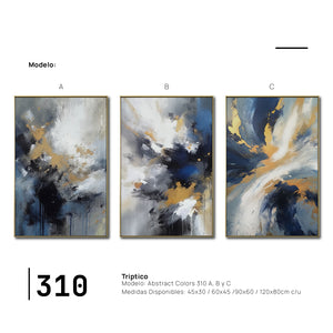 Set de 3 Cuadros Decorativos Abstract Colors 3-310 - Para Credenza