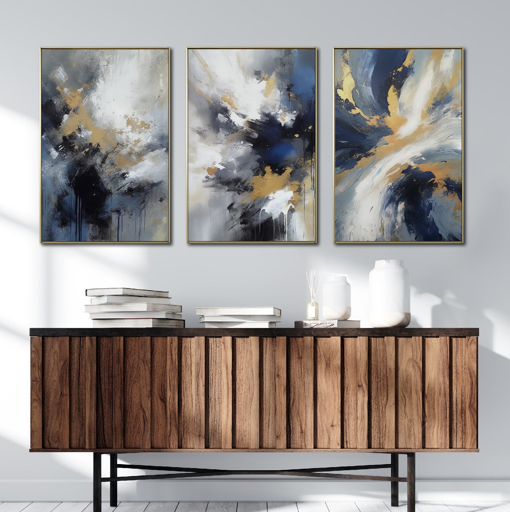 Set de 3 Cuadros Decorativos Abstract Colors 3-310 - Para Credenza