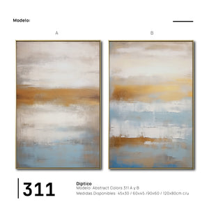 Set de 2 Cuadros Decorativos Abstract Colors 3-311 - Para Sala