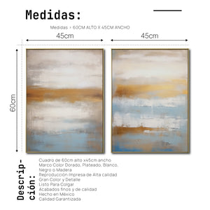 Set de 2 Cuadros Decorativos Abstract Colors 3-311 - Para Sala