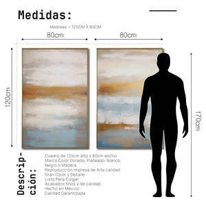 Set de 2 Cuadros Decorativos Abstract Colors 3-311 - Para Sala