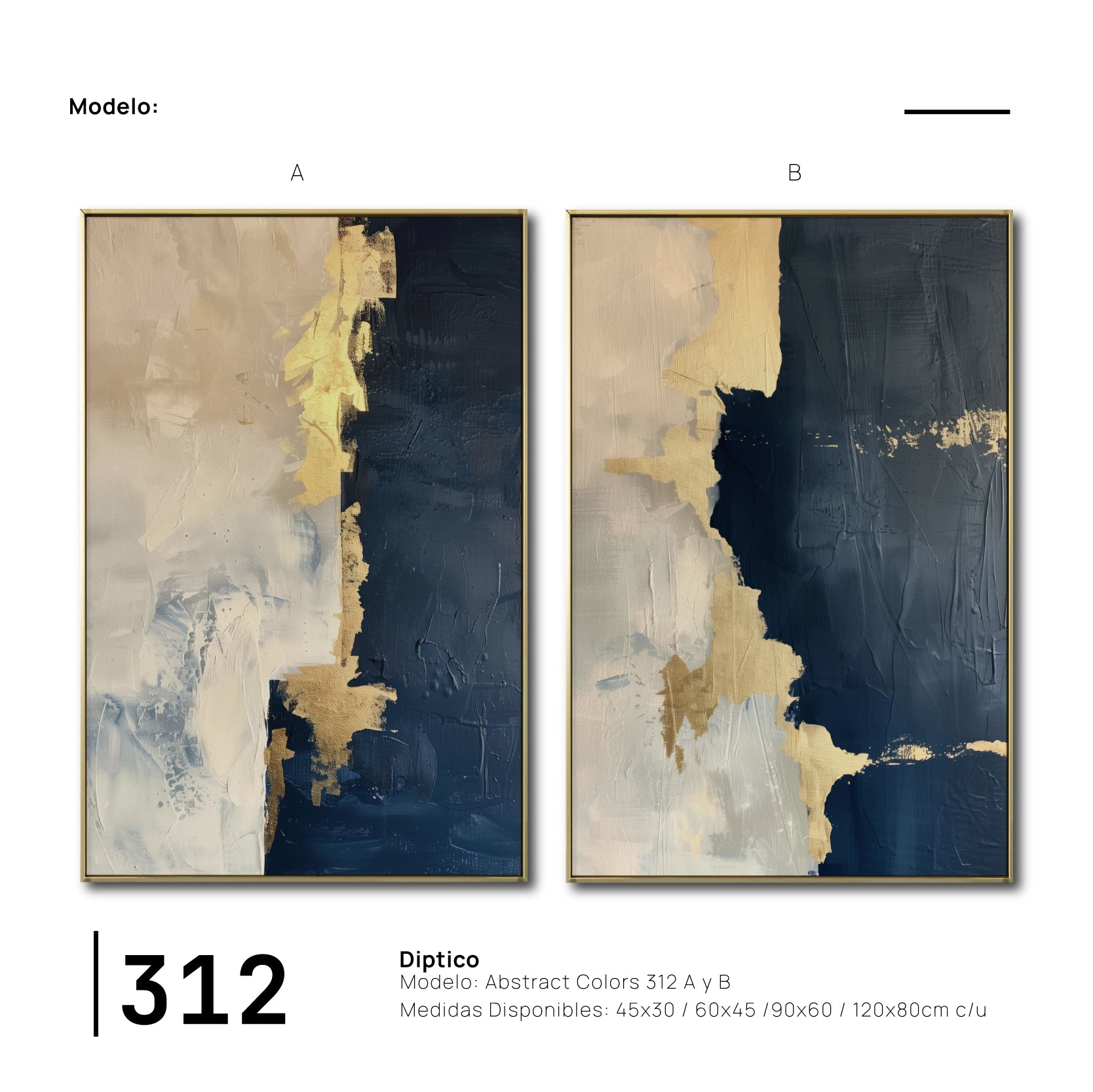 Set de 2 Cuadros Decorativos Abstract Colors 3-312 - ´Para Sala
