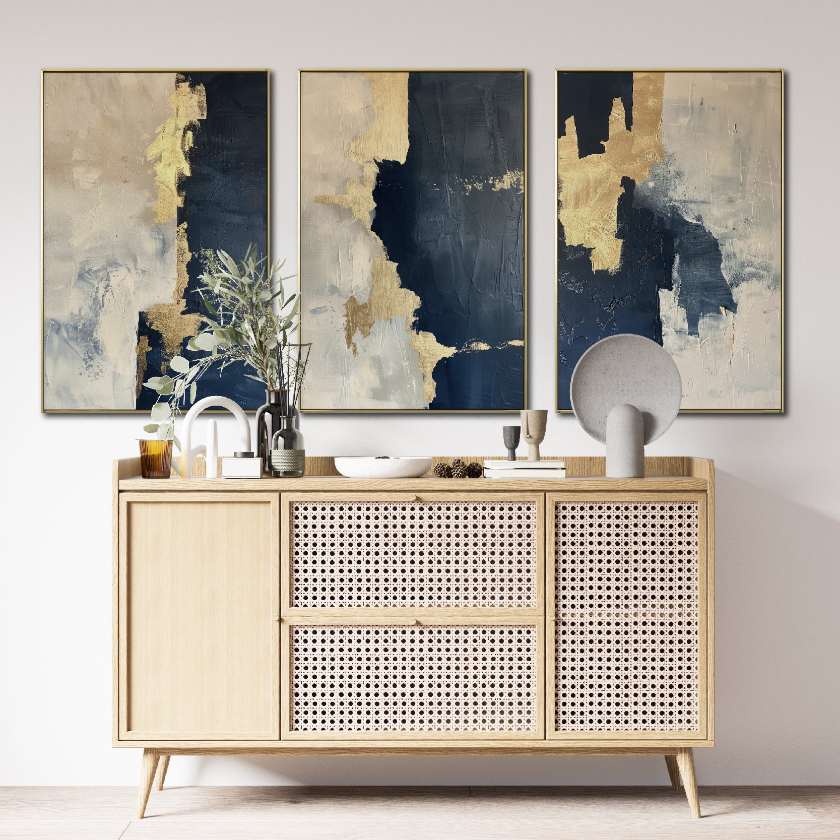 Set de 3 Cuadros Decorativos Abstract Colors 3-312 - Para Credenza