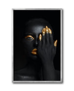 Cargar imagen en el visor de la galería, Cuadro Decorativo Black Woman 031 - Mujer Negra Africana con dorado
