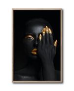 Cargar imagen en el visor de la galería, Cuadro Decorativo Black Woman 031 - Mujer Negra Africana con dorado
