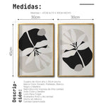 Cargar imagen en el visor de la galería, Set 2 Cuadros Decorativos Abstracto Negro Arena 031 - Arte Elegante Estilo Boho Minimalista en Beige y Negro
