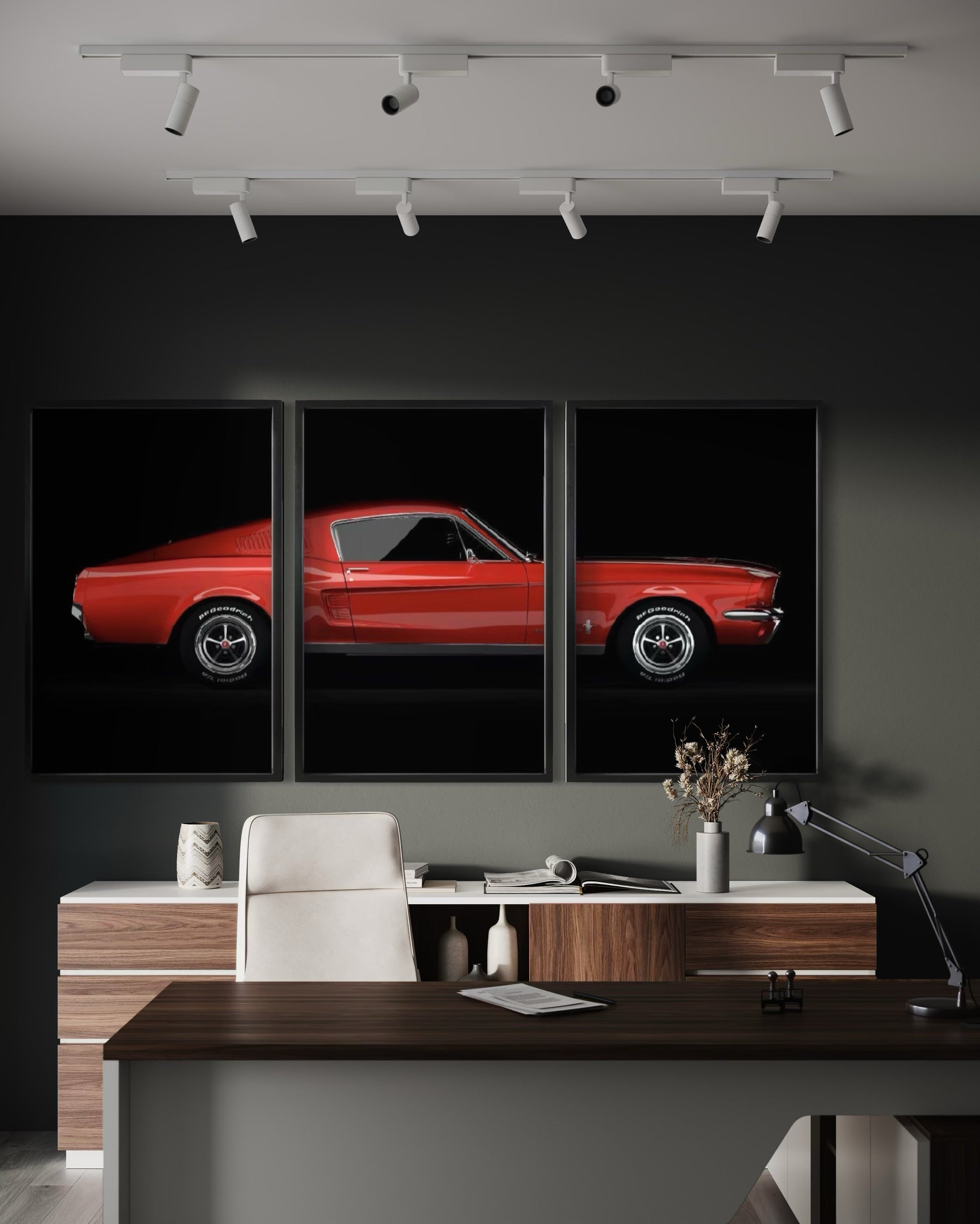 Set de Cuadros Decorativos Vehículos 011 -Auto Clásico Ford Mustang