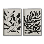 Cargar imagen en el visor de la galería, Set 2 Cuadros Decorativos Abstracto Negro Arena 032 - Arte Elegante Estilo Boho Minimalista en Beige y Negro
