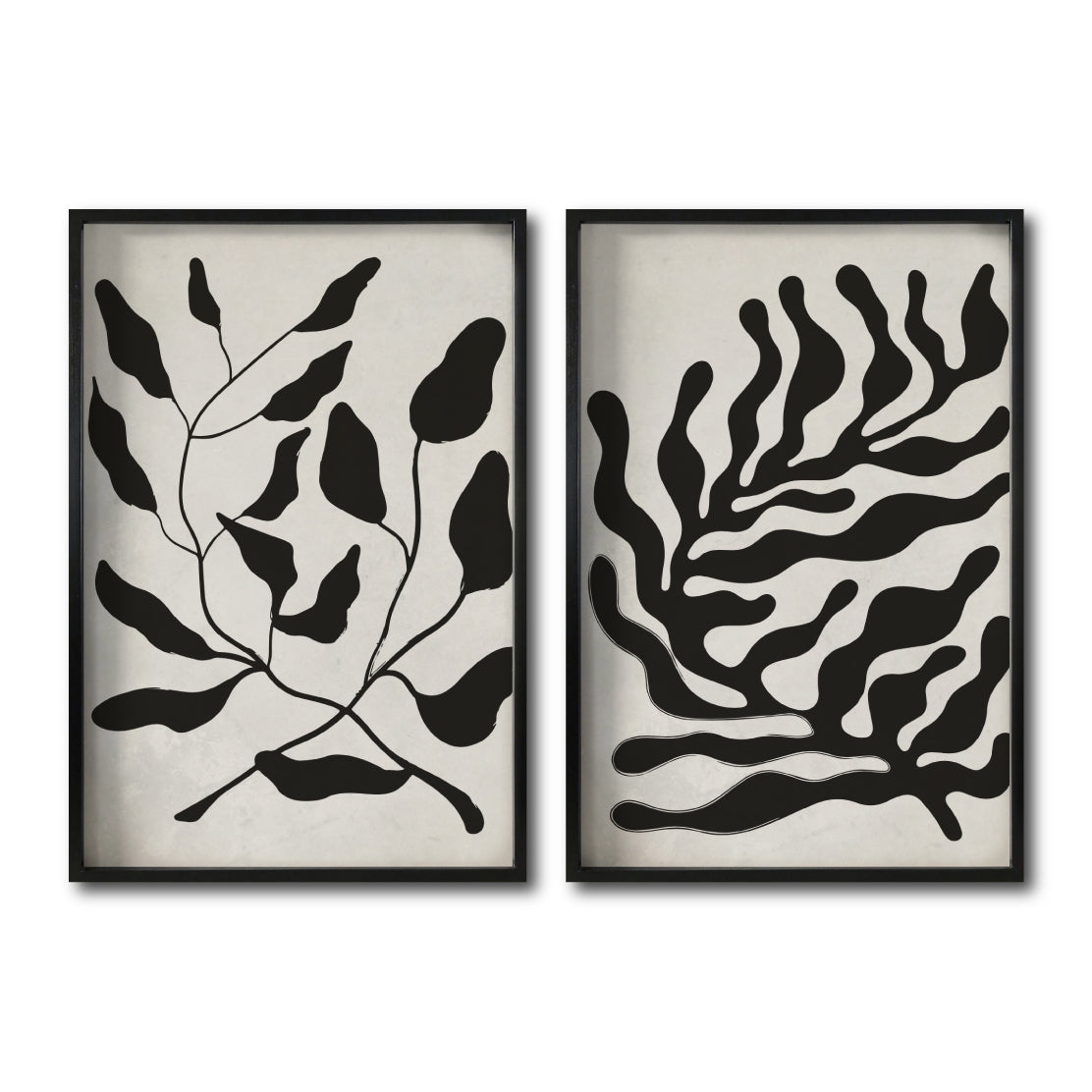 Set Cuadros Decorativos Abstracto Negro Arena 032 -Para Recámara
