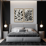 Cargar imagen en el visor de la galería, Set Cuadros Decorativos Abstracto Negro Arena 032 -Para Recámara
