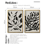 Cargar imagen en el visor de la galería, Set 2 Cuadros Decorativos Abstracto Negro Arena 032 - Arte Elegante Estilo Boho Minimalista en Beige y Negro
