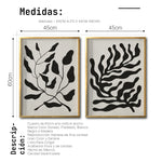 Cargar imagen en el visor de la galería, Set 2 Cuadros Decorativos Abstracto Negro Arena 032 - Arte Elegante Estilo Boho Minimalista en Beige y Negro
