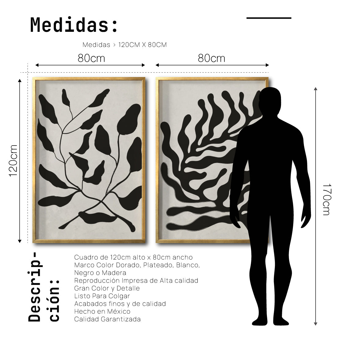 Set Cuadros Decorativos Abstracto Negro Arena 032 -Para Recámara
