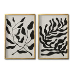 Cargar imagen en el visor de la galería, Set 2 Cuadros Decorativos Abstracto Negro Arena 032 - Arte Elegante Estilo Boho Minimalista en Beige y Negro
