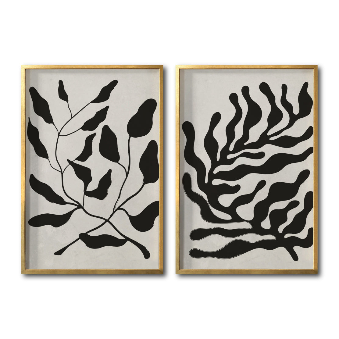 Set Cuadros Decorativos Abstracto Negro Arena 032 -Para Recámara