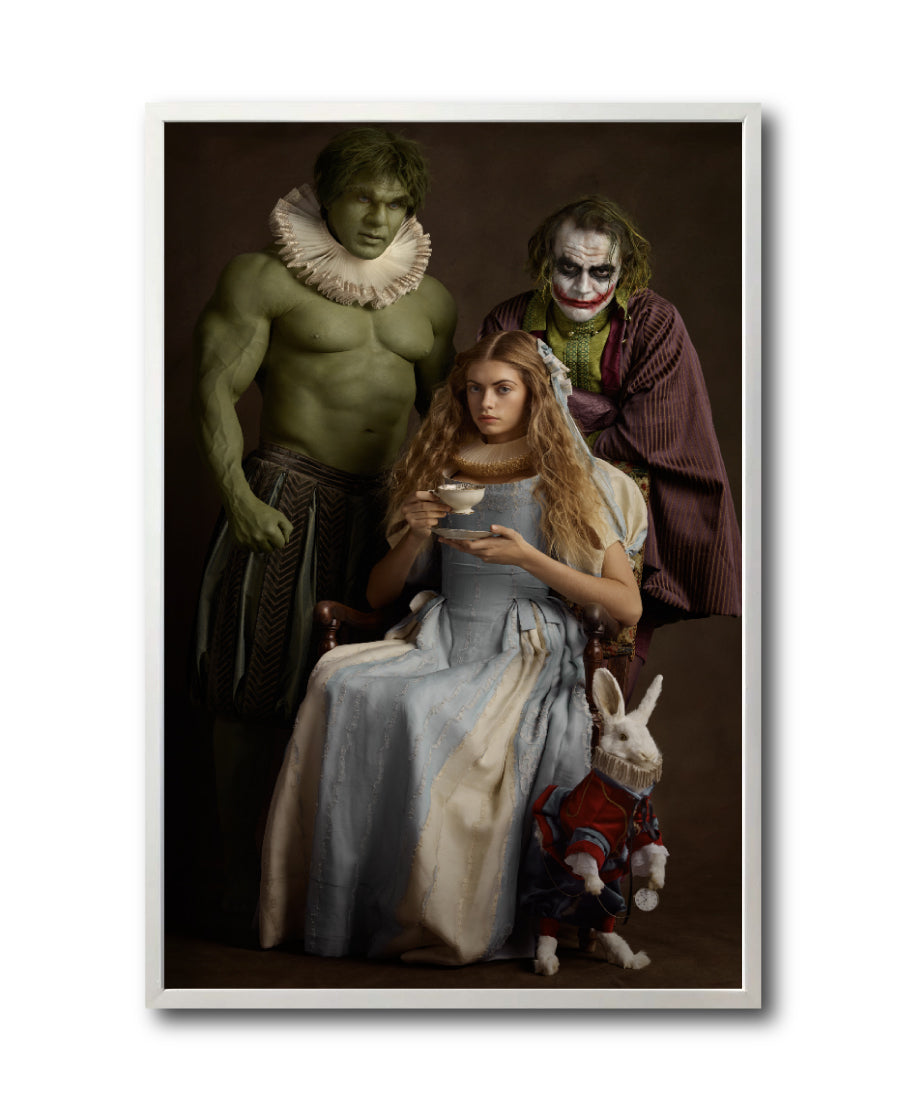 Cuadro Decorativo Personajes Época 032 Superhéroes Hulk, Joker, Alicia