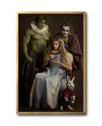 Cargar imagen en el visor de la galería, Cuadro Decorativo Personajes Época 032 Superhéroes Hulk, Joker, Alicia
