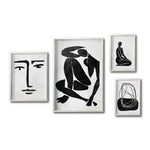 Cargar imagen en el visor de la galería, Set Cuadros Decorativos Abstracto Negro Arena 033 - Arte Boho Rostro y Siluetas Femeninas - Para Sala
