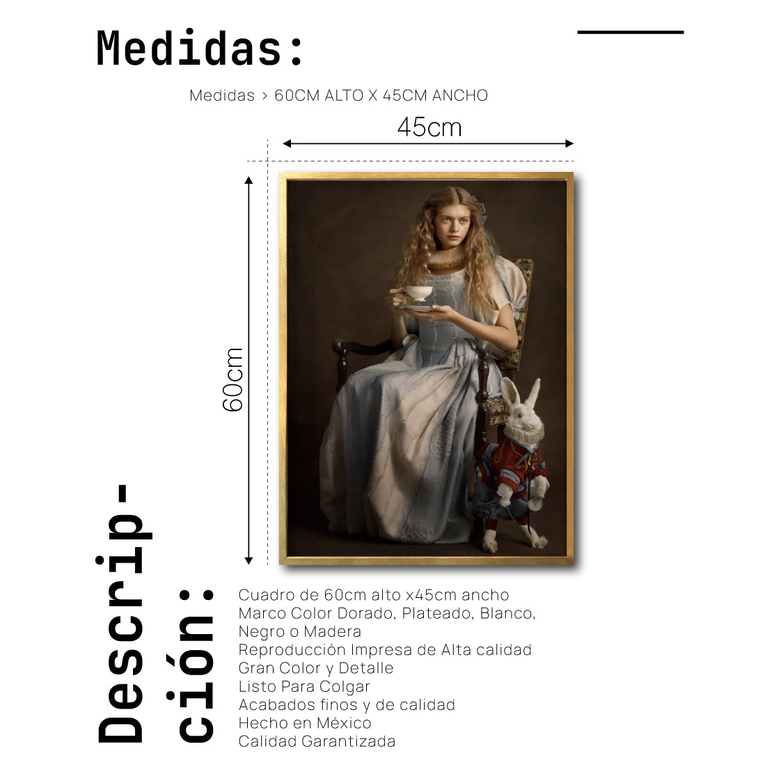 Cuadro Decorativo Personajes Época 033 Alicia en el país de las Maravillas