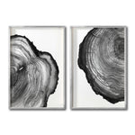 Cargar imagen en el visor de la galería, Set  2 Cuadros Decorativos Abstracto Negro Arena  034.1 - Arte Boho Troncos Acuarela Blanco y Negro
