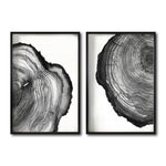 Cargar imagen en el visor de la galería, Set  2 Cuadros Decorativos Abstracto Negro Arena  034.1 - Arte Boho Troncos Acuarela Blanco y Negro
