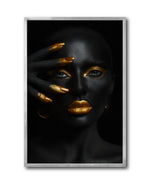 Cargar imagen en el visor de la galería, Cuadro Decorativo Black Woman 034 - Mujer Negra Africana con dorado
