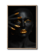 Cargar imagen en el visor de la galería, Cuadro Decorativo Black Woman 034 - Mujer Negra Africana con dorado
