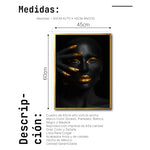 Cargar imagen en el visor de la galería, Cuadro Decorativo Black Woman 034 - Mujer Negra Africana con dorado
