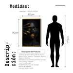 Cargar imagen en el visor de la galería, Cuadro Decorativo Black Woman 034 - Mujer Negra Africana con dorado
