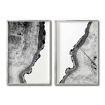 Cargar imagen en el visor de la galería, Set 2 Cuadros Decorativos Abstracto Negro Arena 035 - Arte Boho Troncos blanco y Negro
