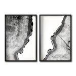 Cargar imagen en el visor de la galería, Set 2 Cuadros Decorativos Abstracto Negro Arena 035 - Arte Boho Troncos blanco y Negro
