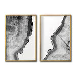 Cargar imagen en el visor de la galería, Set Cuadros Decorativos Abstracto Negro Arena 035 - Para Comedor
