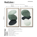 Cargar imagen en el visor de la galería, Set 2 Cuadros Decorativos Abstract Colors  036 - Arte Abstracto en Verde
