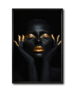 Cargar imagen en el visor de la galería, Cuadro Decorativo Black Woman 036 - Mujer Negra Africana con dorado
