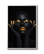 Cargar imagen en el visor de la galería, Cuadro Decorativo Black Woman 036 - Mujer Negra Africana con dorado
