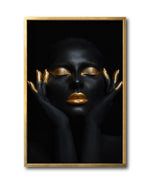 Cargar imagen en el visor de la galería, Cuadro Decorativo Black Woman 036 - Mujer Negra Africana con dorado
