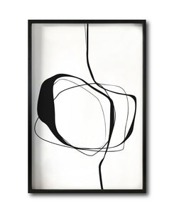 Cuadro Decorativo Abstracto Negro Arena 036 - Arte Lineal Estilo Minimalista