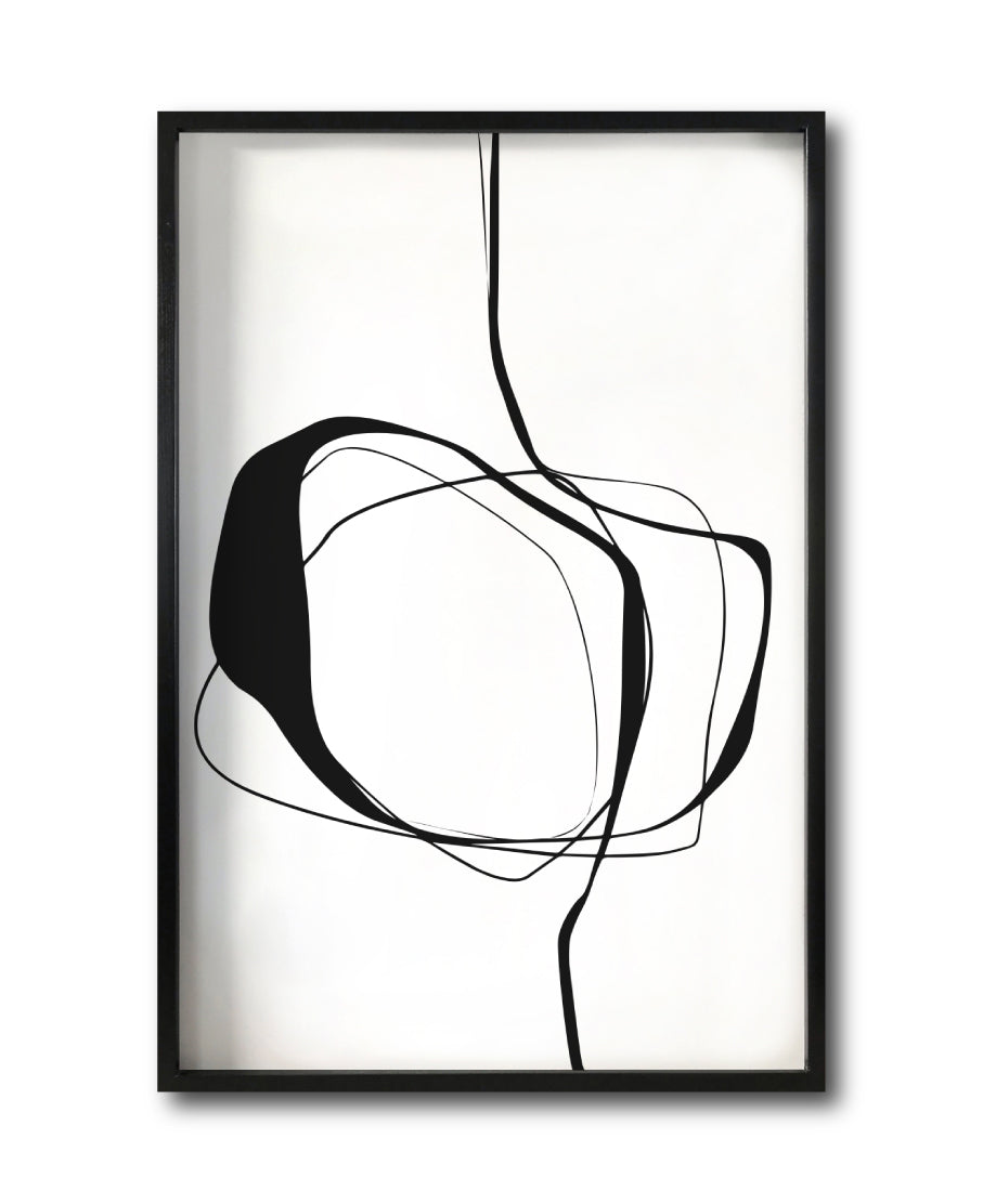 Cuadro Decorativo Abstracto Negro Arena 036 - Para Credenza