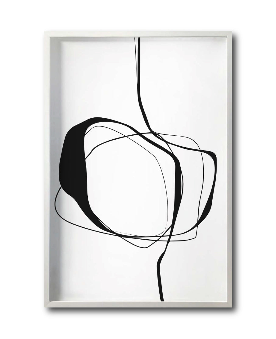 Cuadro Decorativo Abstracto Negro Arena 036 - Para Credenza