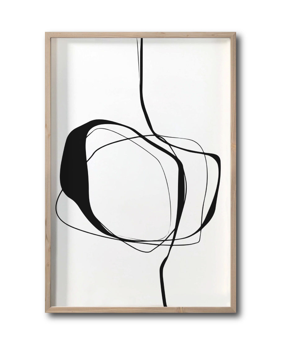 Cuadro Decorativo Abstracto Negro Arena 036 - Para Credenza