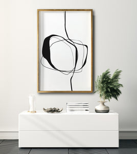 Cuadro Decorativo Abstracto Negro Arena 036 - Para Credenza
