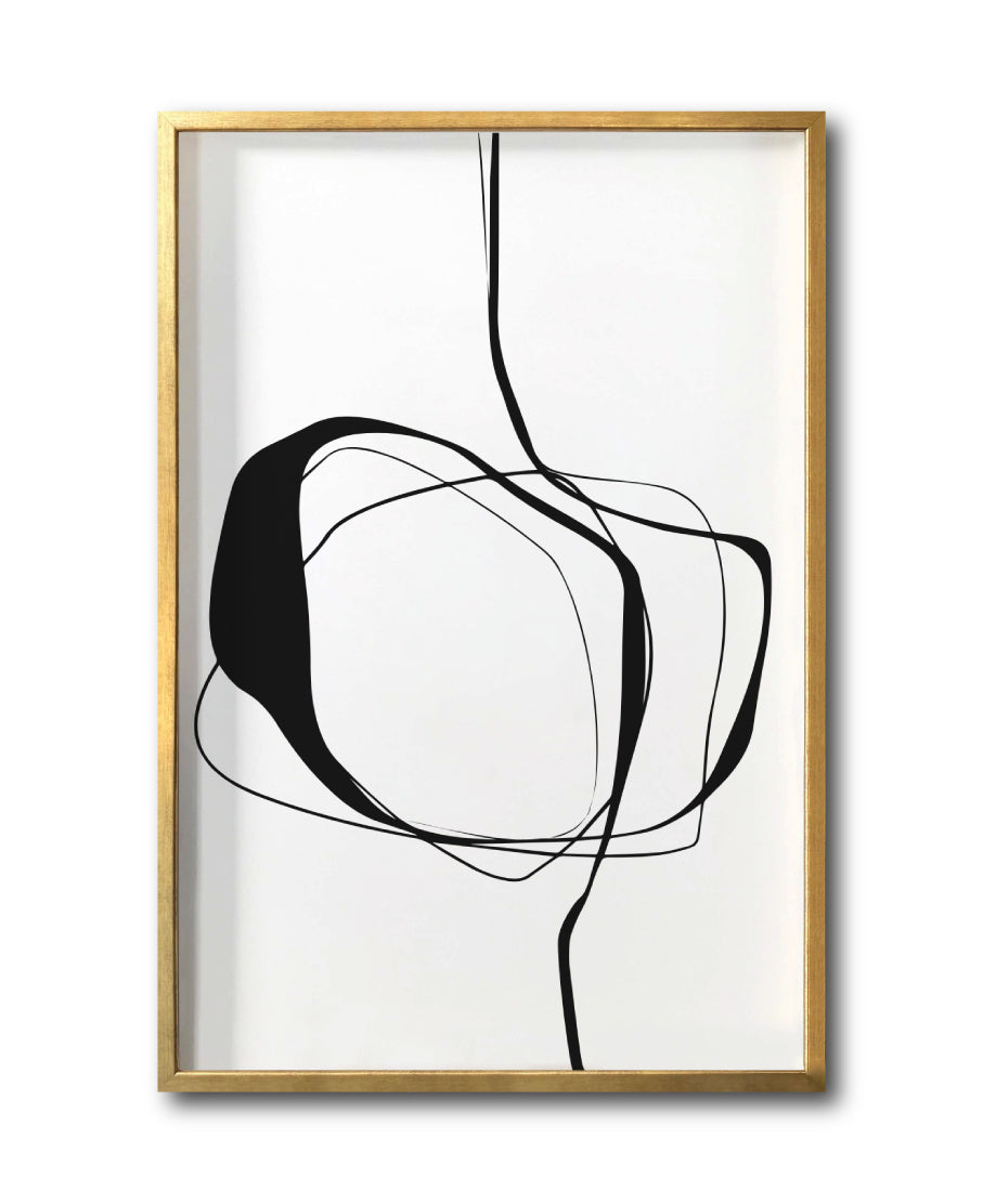 Cuadro Decorativo Abstracto Negro Arena 036 - Para Credenza