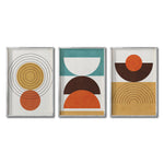 Cargar imagen en el visor de la galería, Set 3 Cuadros Decorativos Abstract Colors 037 - Arte Geométrico en Amarillo, Naranja y Café-Triptico
