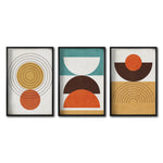 Cargar imagen en el visor de la galería, Set 3 Cuadros Decorativos Abstract Colors 037 - Arte Geométrico en Amarillo, Naranja y Café-Triptico
