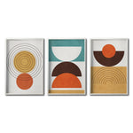 Cargar imagen en el visor de la galería, Set 3 Cuadros Decorativos Abstract Colors 037 - Arte Geométrico en Amarillo, Naranja y Café-Triptico
