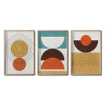 Cargar imagen en el visor de la galería, Set 3 Cuadros Decorativos Abstract Colors 037 - Arte Geométrico en Amarillo, Naranja y Café-Triptico
