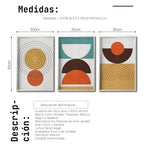 Cargar imagen en el visor de la galería, Set 3 Cuadros Decorativos Abstract Colors 037 - Arte Geométrico en Amarillo, Naranja y Café-Triptico
