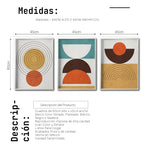 Cargar imagen en el visor de la galería, Set 3 Cuadros Decorativos Abstract Colors 037 - Arte Geométrico en Amarillo, Naranja y Café-Triptico
